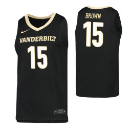 Women's Vanderbilt Commodores #15 Clevon Brown Black Replica College Basketball Jersey