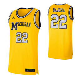 Michigan Wolverines #22 Cole Bajema Maize Authentic College Basketball Jersey