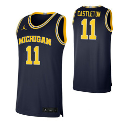 Michigan Wolverines 11 Colin Castleton Limited Authentic College Basketball Jersey Navy
