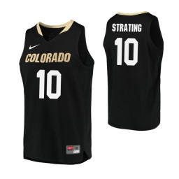 Women's Colorado Buffaloes #10 Alexander Strating Replica College Basketball Jersey Black