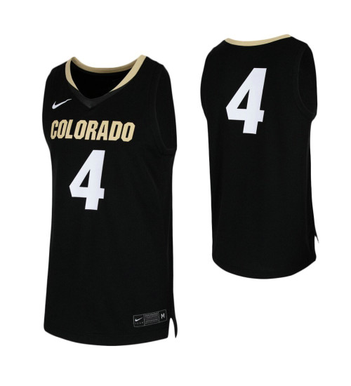 Colorado Buffaloes #4 Replica College Basketball Jersey Black