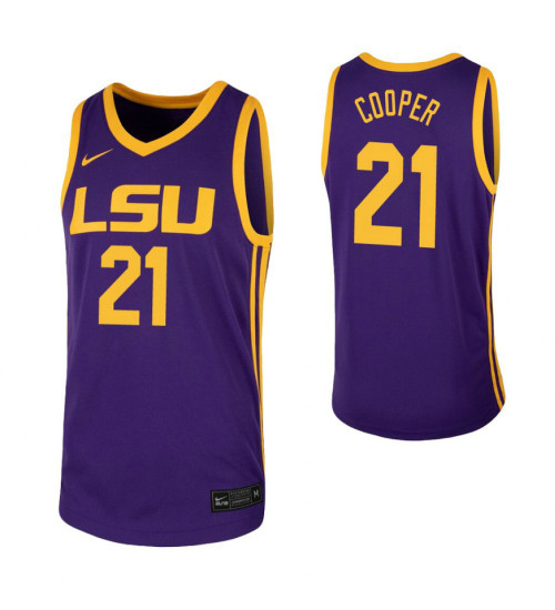 Courtese Cooper Authentic College Basketball Jersey Purple LSU Tigers