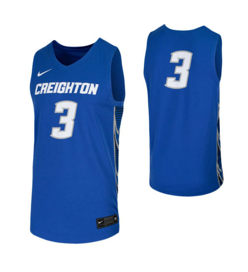 Creighton Bluejays #3 Replica College Basketball Jersey Royal