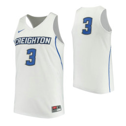 Creighton Bluejays #3 Performance Basketball Authentic College Basketball Jersey White