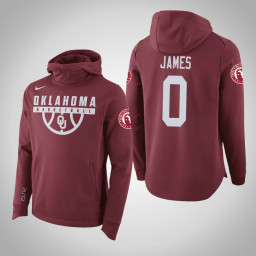 Oklahoma Sooners #0 Christian James Men's Crimson College Basketball Hoodie