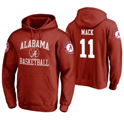 Alabama Crimson Tide #11 Tevin Mack Men's Crimson College Basketball Hoodie