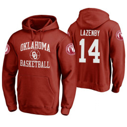 Oklahoma Sooners #14 Ty Lazenby Men's Crimson College Basketball Hoodie