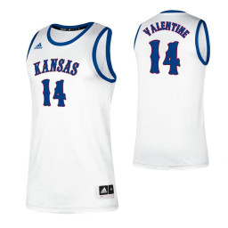 Youth Kansas Jayhawks 14 Darnell Valentine Classic Authentic College Basketball Jersey White