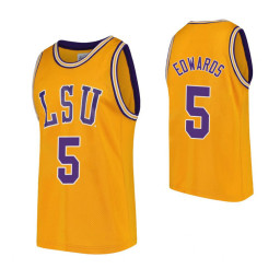 LSU Tigers Daryl Edwards Authentic College Basketball Jersey Gold