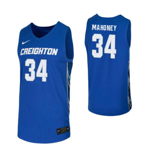 Creighton Bluejays #34 Denzel Mahoney Royal Authentic College Basketball Jersey