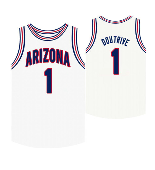 Arizona Wildcats #1 Devonaire Doutrive White Authentic College Basketball Jersey