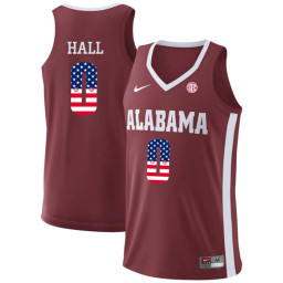 Alabama Crimson Tide #0 Donta Hall Authentic College Basketball Jersey Red