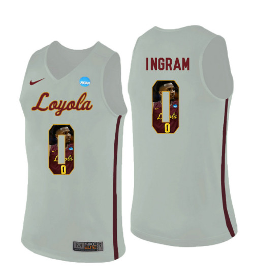 Youth Loyola (Chi) Ramblers #0 Donte Ingram Replica College Basketball Jersey White