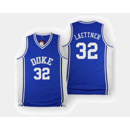 Duke Blue Devils #32 Christian Laettner Blue Home Replica College Basketball Jersey