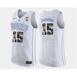 Youth Duke Blue Devils #15 Gerald Henderson White Road Authentic College Basketball Jersey