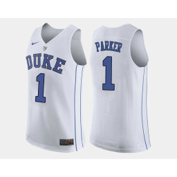 Duke Blue Devils #1 Jabari Parker White Road Replica College Basketball Jersey