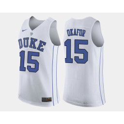 Duke Blue Devils #15 Jahlil Okafor White Road Authentic College Basketball Jersey