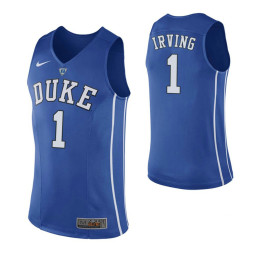 Duke Blue Devils #1 Kyrie Irving Authentic College Basketball Jersey Blue