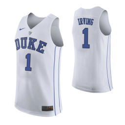 Duke Blue Devils #1 Kyrie Irving Authentic College Basketball Jersey White