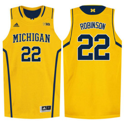 Michigan Wolverines #22 Duncan Robinson Authentic College Basketball Jersey Gold