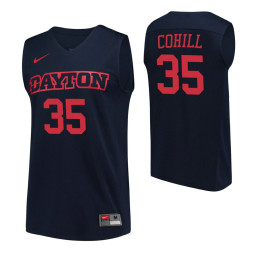 Dayton Flyers #35 Dwayne Cohill Navy Replica College Basketball Jersey