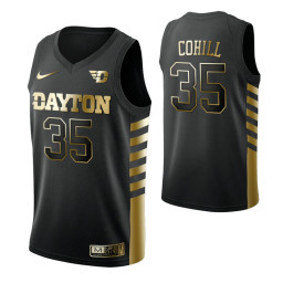 Dayton Flyers #35 Dwayne Cohill Black Replica College Basketball Jersey