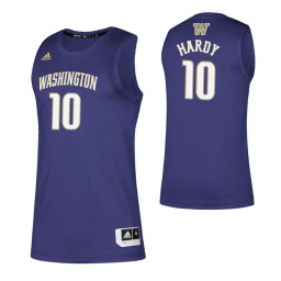 Washington Huskies #10 Elijah Hardy Purple Replica College Basketball Jersey