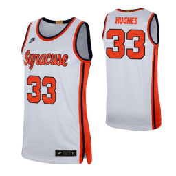 Syracuse Orange 33 Elijah Hughes Retro Limited Authentic College Basketball Jersey White