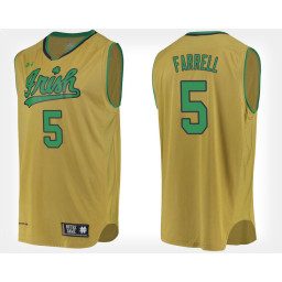 Notre Dame Fighting Irish #5 Matt Farrell Gold Alternate Authentic College Basketball Jersey