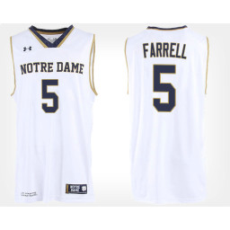 Notre Dame Fighting Irish #5 Matt Farrell White Road Authentic College Basketball Jersey