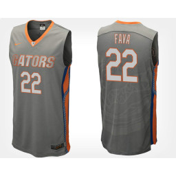 Florida Gators #22 Andrew Fava Gray Road Replica College Basketball Jersey