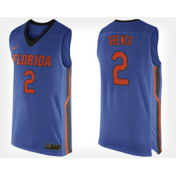 Florida Gators #2 Corey Brewer Blue Home Replica College Basketball Jersey