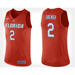 Florida Gators #2 Corey Brewer Orange Alternate Authentic College Basketball Jersey