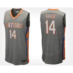 Florida Gators #14 Mak Krause Gray Road Authentic College Basketball Jersey