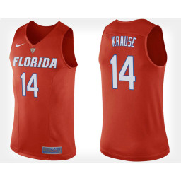 Florida Gators #14 Mak Krause Orange Alternate Replica College Basketball Jersey