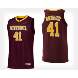 Minnesota Golden Gophers #41 Gaston Diedhiou Maroon Home Authentic College Basketball Jersey