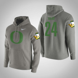 Oregon Ducks #24 Abu Kigab Men's Gray College Basketball Hoodie