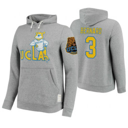 UCLA Bruins #3 Jules Bernard Men's Gray College Basketball Hoodie