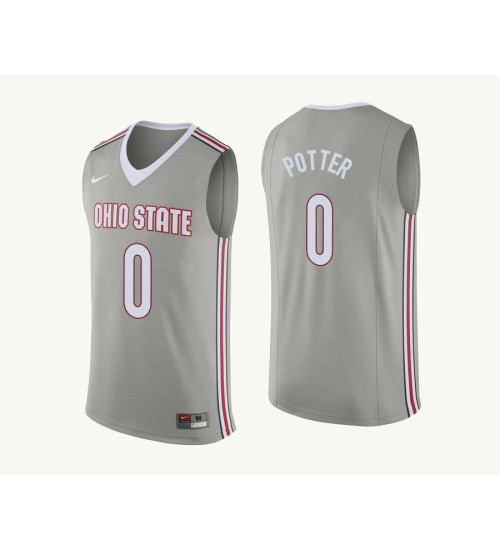Youth Ohio State Buckeyes #0 Micah Potter Authentic College Basketball Jersey Gray