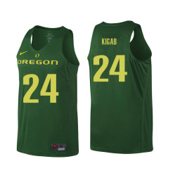 Women's Oregon Ducks #24 Abu Kigab Replica College Basketball Jersey Green