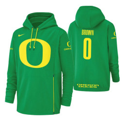 Oregon Ducks #0 Troy Brown Men's Green College Basketball Hoodie