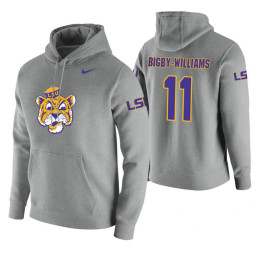 LSU Tigers #11 Kavell Bigby-Williams Men's Heathered Gray College Basketball Hoodie