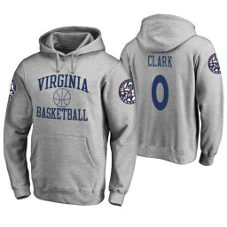 Virginia Cavaliers #0 Kihei Clark Men's Heathered Gray College Basketball Hoodie