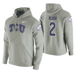 TCU Horned Frogs #2 Shawn Olden Men's Heathered Gray College Basketball Hoodie