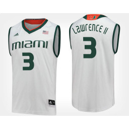 Youth Miami Hurricanes #3 Anthony Lawrence II White Road Authentic College Basketball Jersey