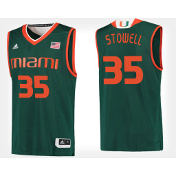 Youth Miami Hurricanes #35 Chris Stowell Green Alternate Authentic College Basketball Jersey