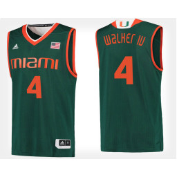 Youth Miami Hurricanes #4 Lonnie Walker IV Green Alternate Authentic College Basketball Jersey