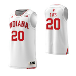 Youth Indiana Hoosiers #20 De'Ron Davis Authentic College Basketball Jersey White