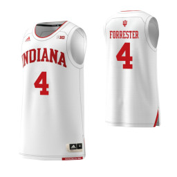 Indiana Hoosiers #4 Jake Forrester Authentic College Basketball Jersey White