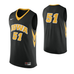 Iowa Hawkeyes #51 Authentic College Basketball Jersey Black